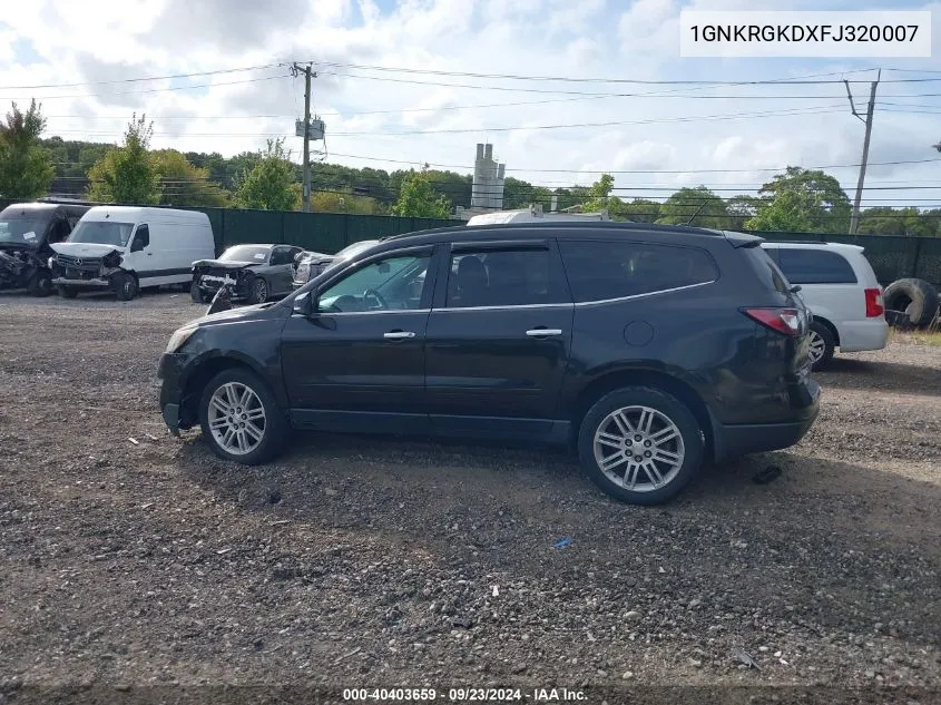 2015 Chevrolet Traverse Lt VIN: 1GNKRGKDXFJ320007 Lot: 40403659