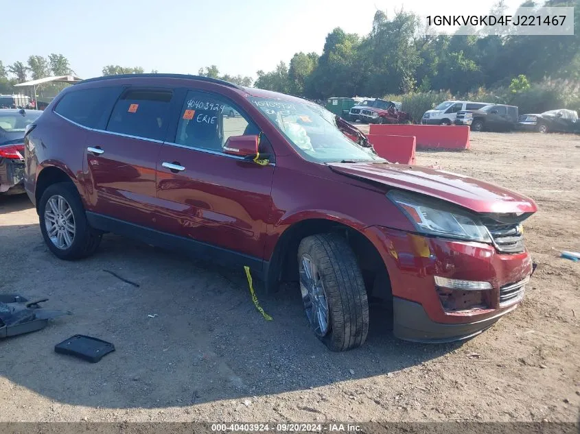 2015 Chevrolet Traverse 1Lt VIN: 1GNKVGKD4FJ221467 Lot: 40403924