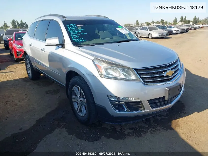 2015 Chevrolet Traverse 2Lt VIN: 1GNKRHKD3FJ148179 Lot: 40439360