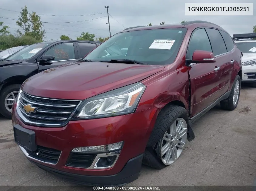 1GNKRGKD1FJ305251 2015 Chevrolet Traverse 1Lt