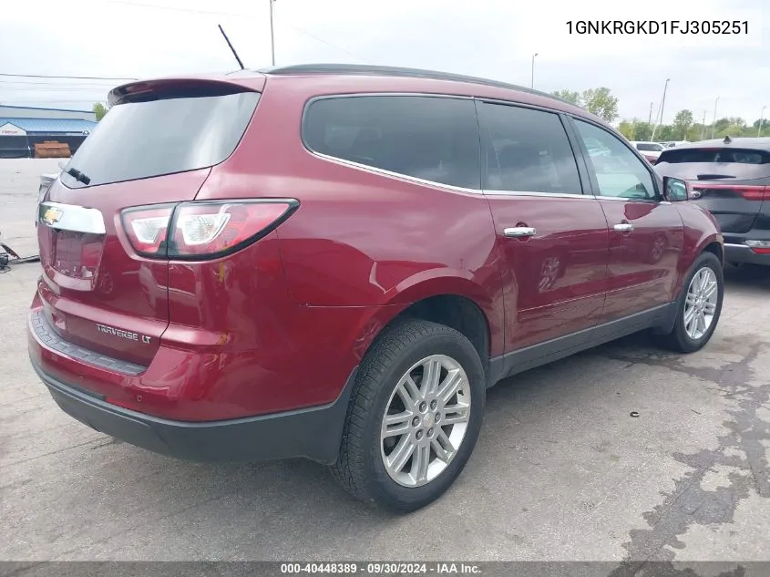 1GNKRGKD1FJ305251 2015 Chevrolet Traverse 1Lt