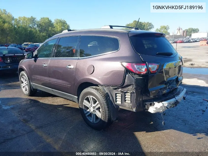 2015 Chevrolet Traverse 2Lt VIN: 1GNKVHKD5FJ189196 Lot: 40450853