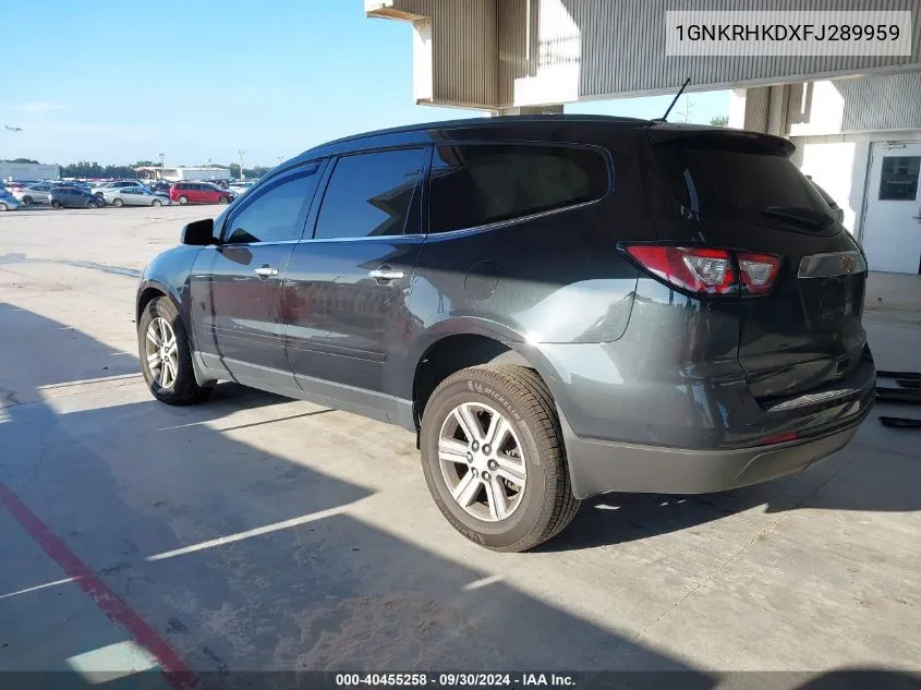 2015 Chevrolet Traverse Lt VIN: 1GNKRHKDXFJ289959 Lot: 40455258