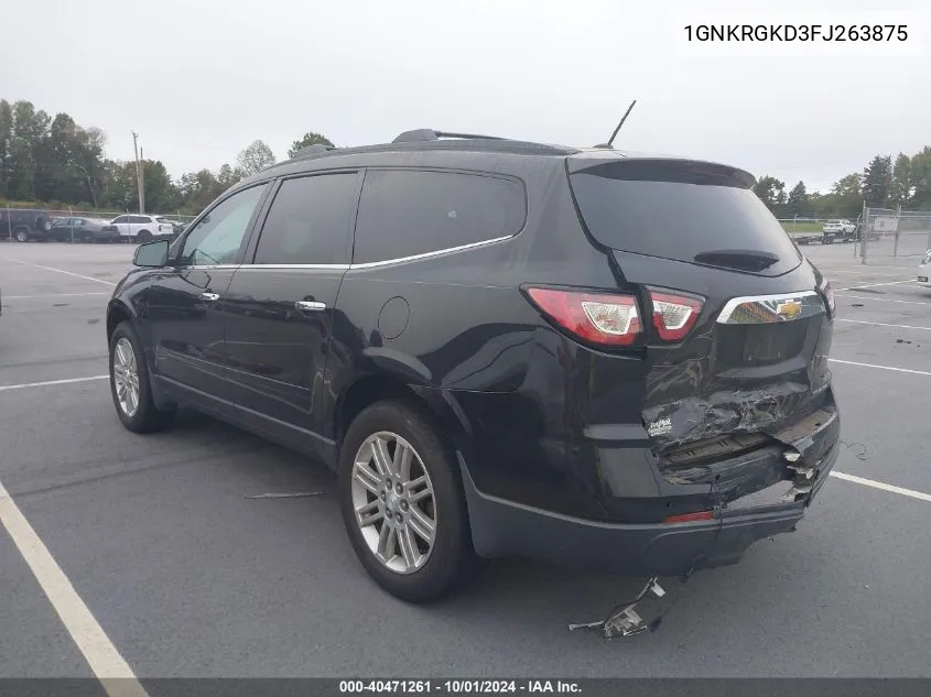 2015 Chevrolet Traverse Lt VIN: 1GNKRGKD3FJ263875 Lot: 40471261