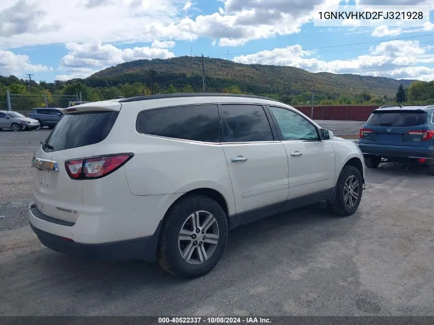 1GNKVHKD2FJ321928 2015 Chevrolet Traverse 2Lt