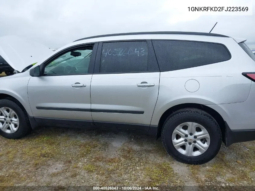 2015 Chevrolet Traverse Ls VIN: 1GNKRFKD2FJ223569 Lot: 40526043