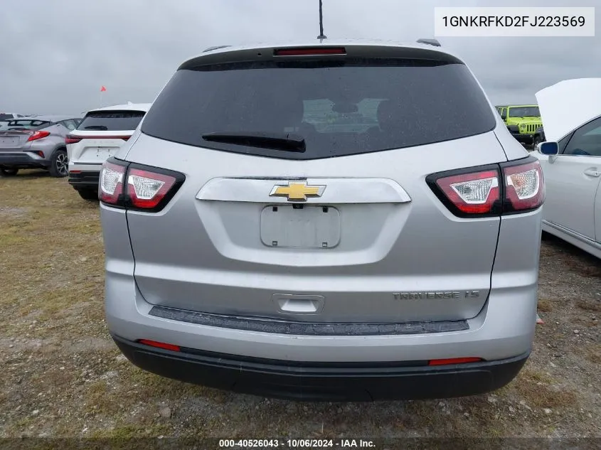 2015 Chevrolet Traverse Ls VIN: 1GNKRFKD2FJ223569 Lot: 40526043