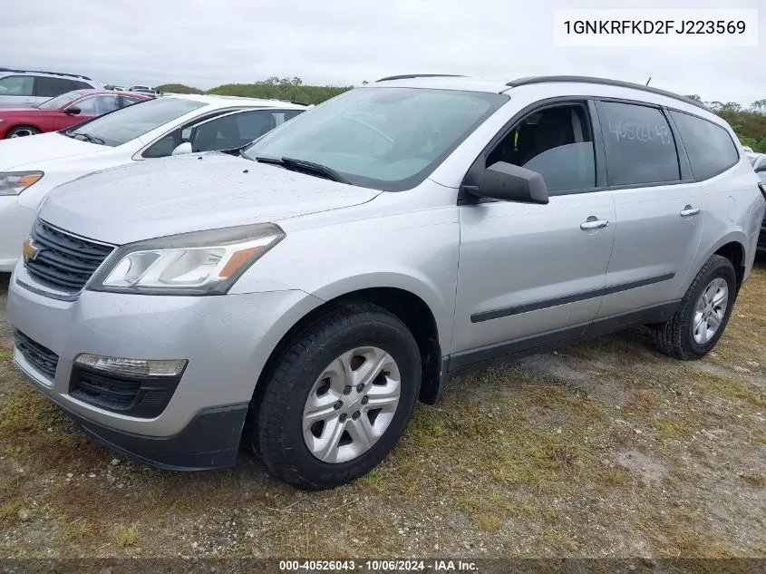 2015 Chevrolet Traverse Ls VIN: 1GNKRFKD2FJ223569 Lot: 40526043