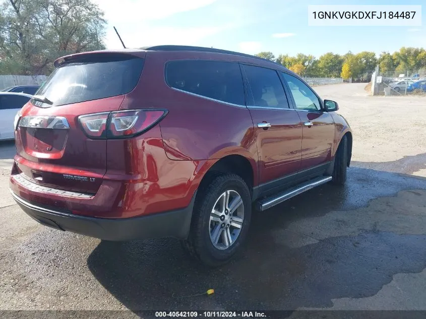 2015 Chevrolet Traverse Lt VIN: 1GNKVGKDXFJ184487 Lot: 40542109