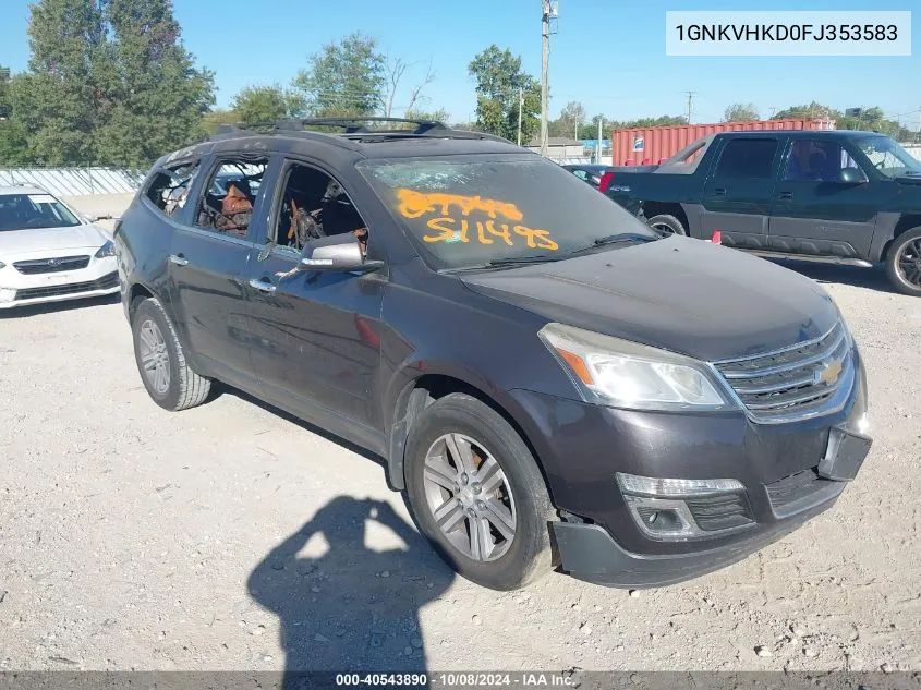 2015 Chevrolet Traverse Lt VIN: 1GNKVHKD0FJ353583 Lot: 40543890