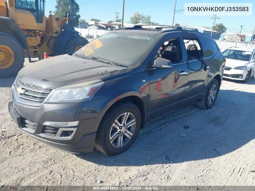 2015 Chevrolet Traverse Lt VIN: 1GNKVHKD0FJ353583 Lot: 40543890