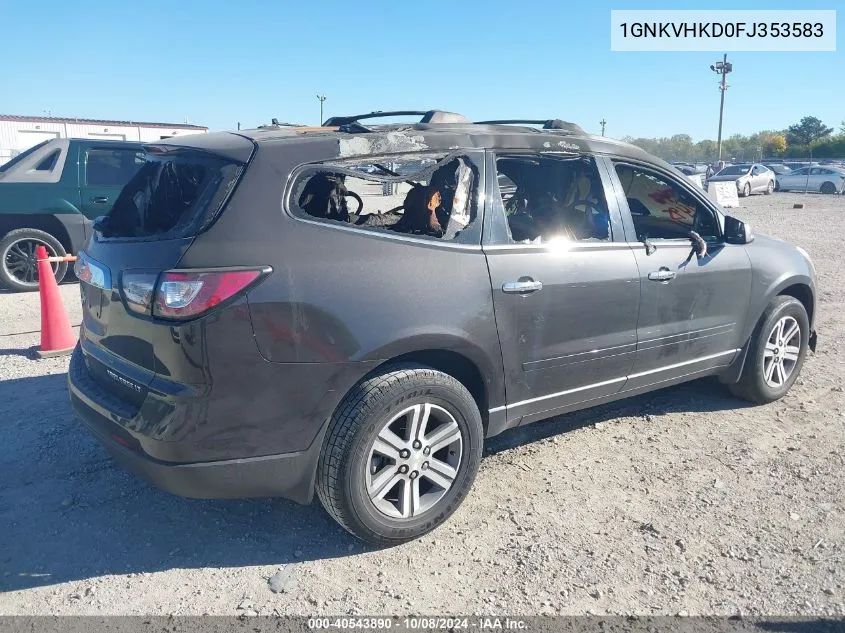 2015 Chevrolet Traverse Lt VIN: 1GNKVHKD0FJ353583 Lot: 40543890