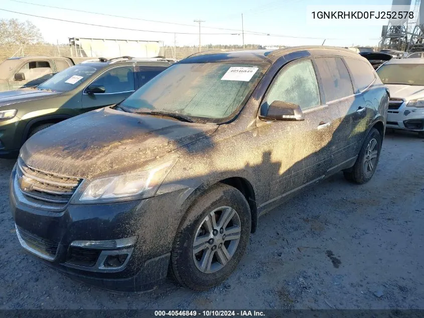 2015 Chevrolet Traverse 2Lt VIN: 1GNKRHKD0FJ252578 Lot: 40546849