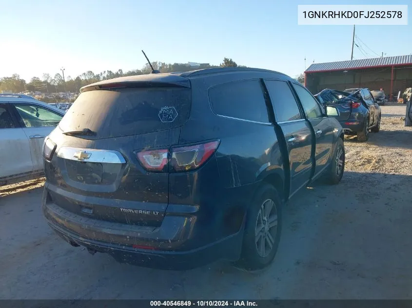 1GNKRHKD0FJ252578 2015 Chevrolet Traverse 2Lt