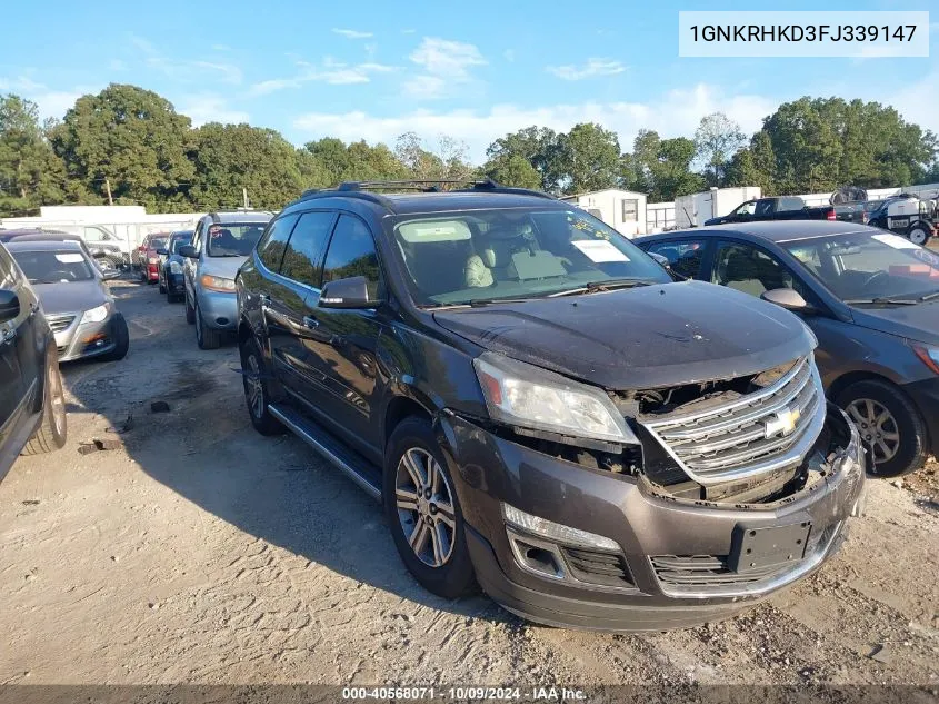 2015 Chevrolet Traverse 2Lt VIN: 1GNKRHKD3FJ339147 Lot: 40568071