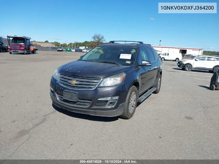 1GNKVGKDXFJ364200 2015 Chevrolet Traverse 1Lt