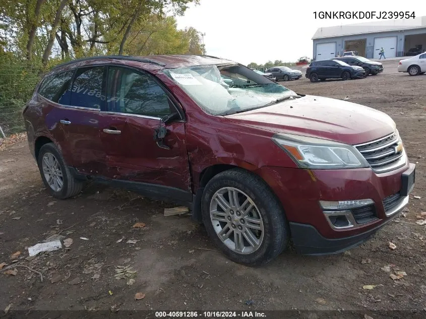 2015 Chevrolet Traverse 1Lt VIN: 1GNKRGKD0FJ239954 Lot: 40591286