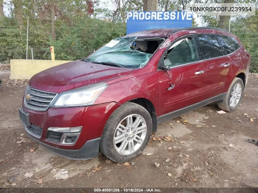 2015 Chevrolet Traverse 1Lt VIN: 1GNKRGKD0FJ239954 Lot: 40591286