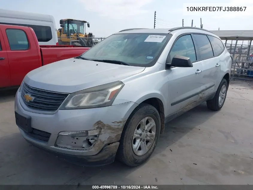 2015 Chevrolet Traverse Ls VIN: 1GNKRFED7FJ388867 Lot: 40598789