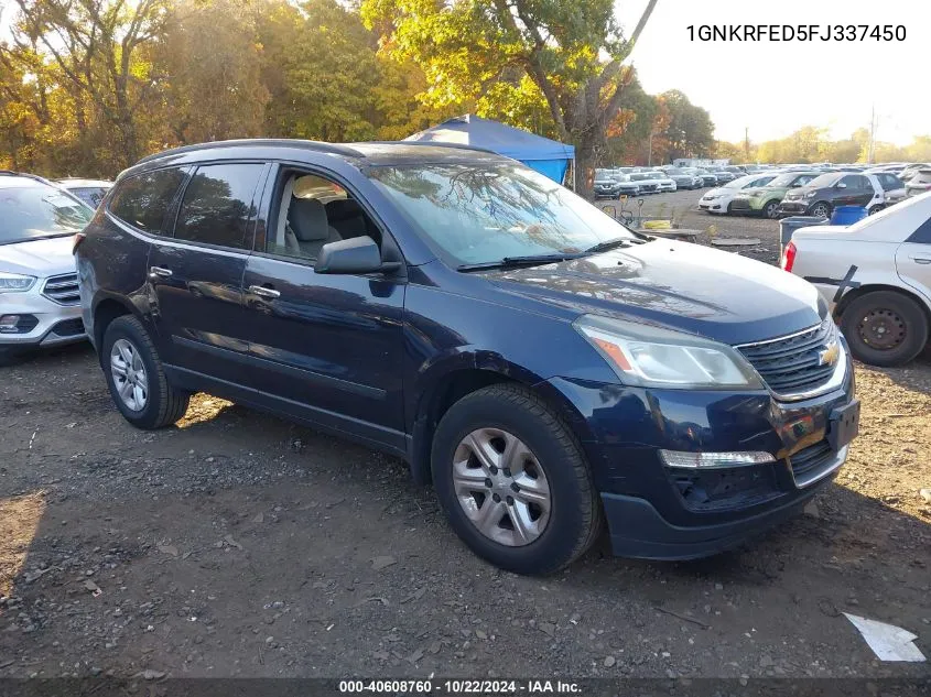 2015 Chevrolet Traverse Ls VIN: 1GNKRFED5FJ337450 Lot: 40608760