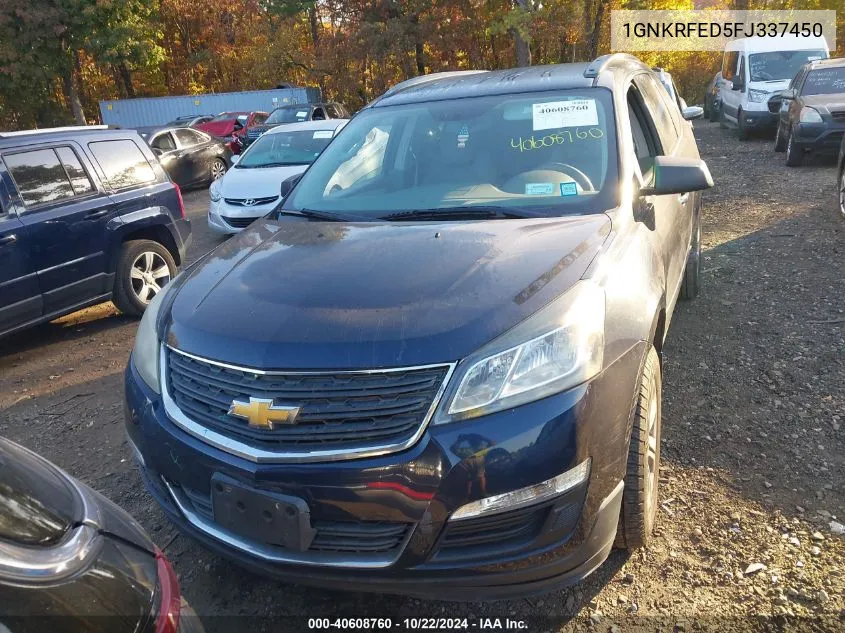 2015 Chevrolet Traverse Ls VIN: 1GNKRFED5FJ337450 Lot: 40608760