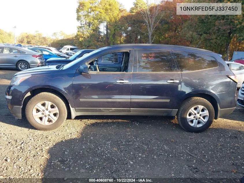 2015 Chevrolet Traverse Ls VIN: 1GNKRFED5FJ337450 Lot: 40608760