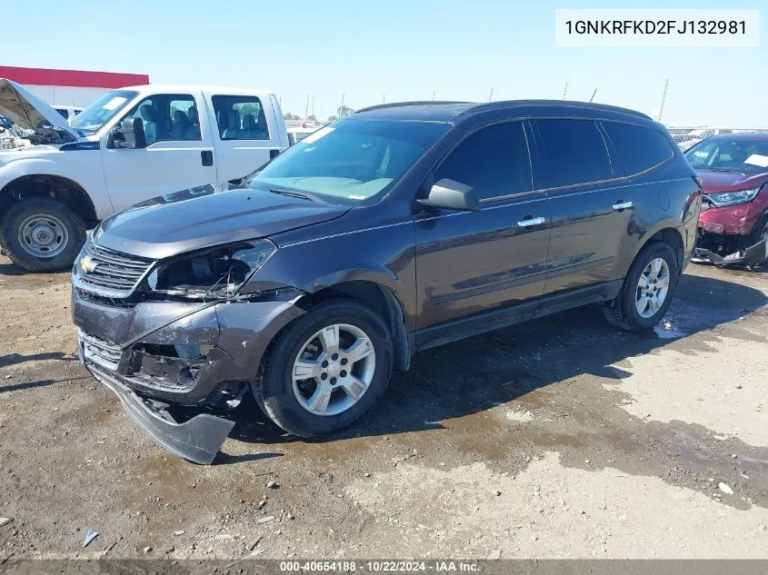 2015 Chevrolet Traverse Ls VIN: 1GNKRFKD2FJ132981 Lot: 40654188