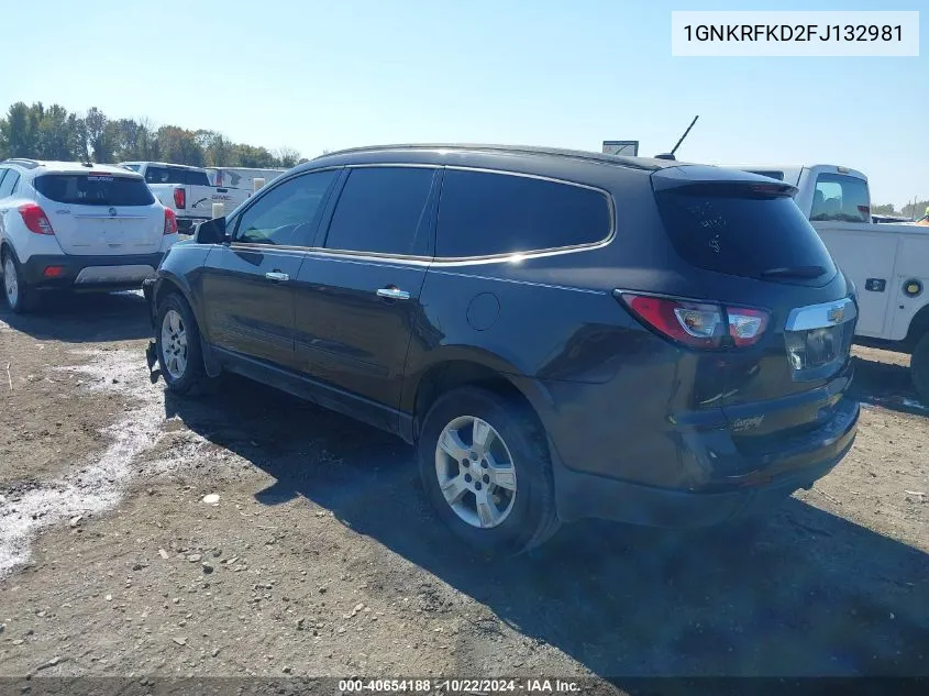 2015 Chevrolet Traverse Ls VIN: 1GNKRFKD2FJ132981 Lot: 40654188