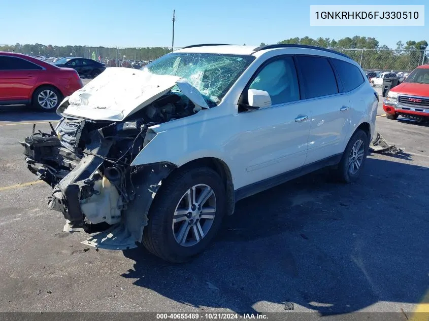 2015 Chevrolet Traverse 2Lt VIN: 1GNKRHKD6FJ330510 Lot: 40655489