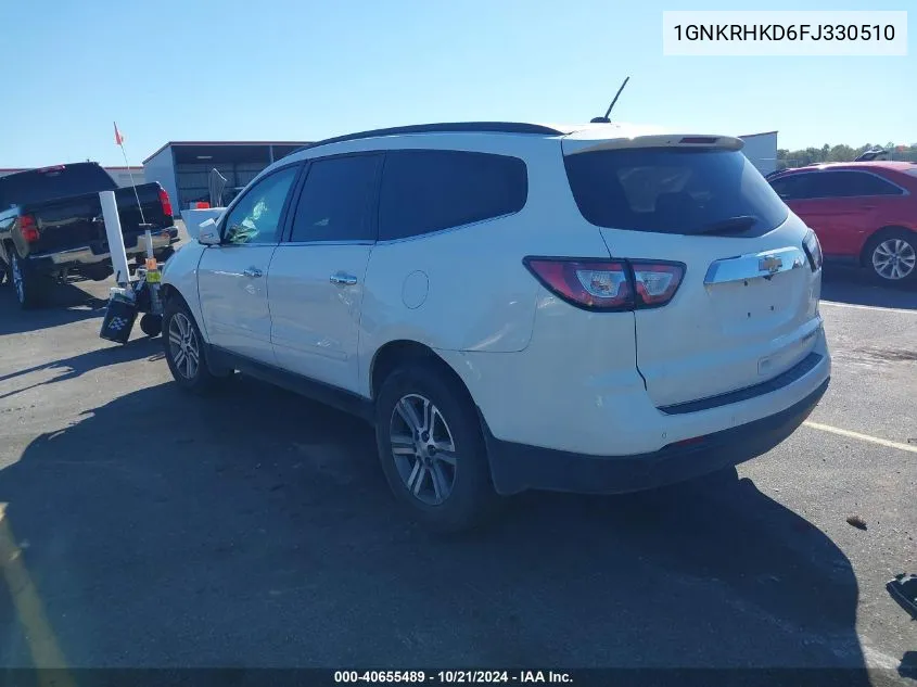 2015 Chevrolet Traverse 2Lt VIN: 1GNKRHKD6FJ330510 Lot: 40655489