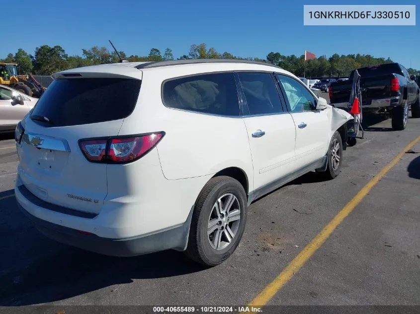 2015 Chevrolet Traverse 2Lt VIN: 1GNKRHKD6FJ330510 Lot: 40655489