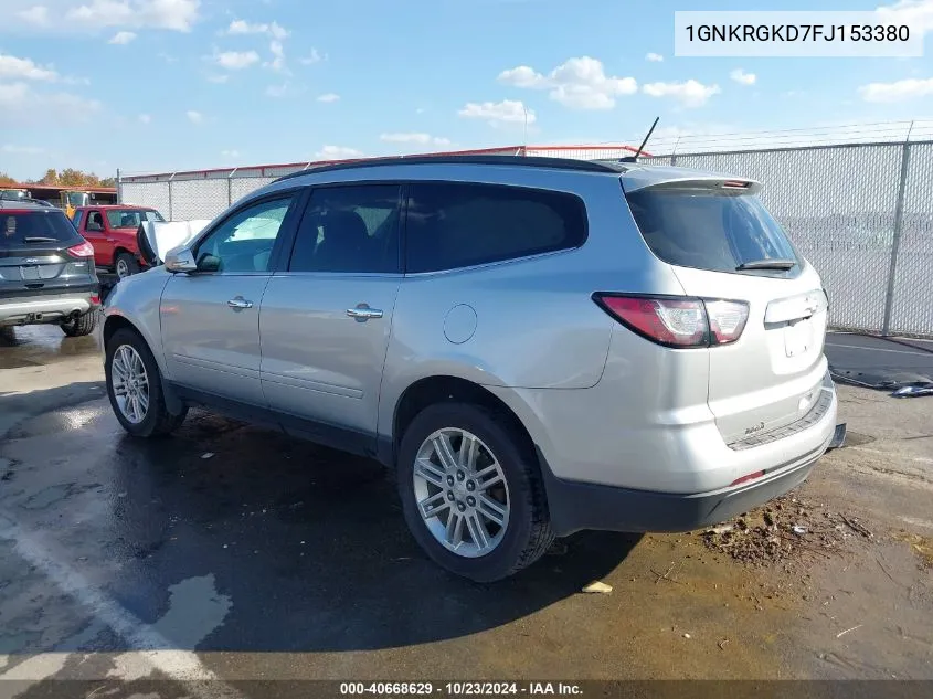 2015 Chevrolet Traverse 1Lt VIN: 1GNKRGKD7FJ153380 Lot: 40668629