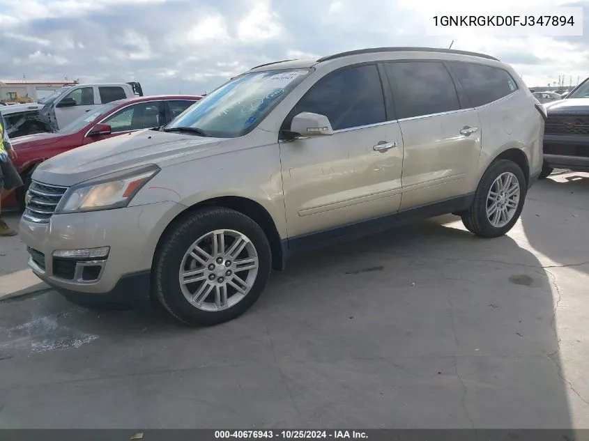 2015 Chevrolet Traverse 1Lt VIN: 1GNKRGKD0FJ347894 Lot: 40676943