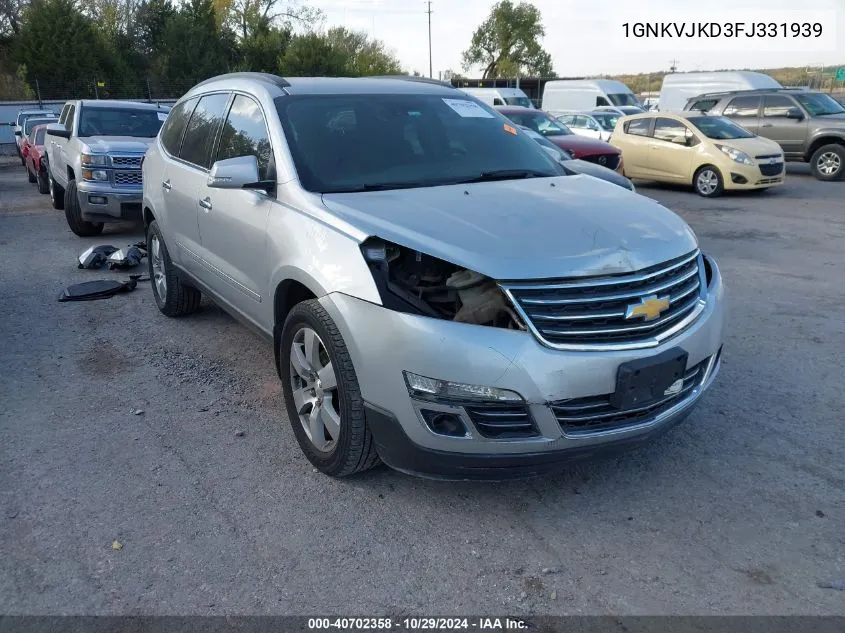 2015 Chevrolet Traverse Ltz VIN: 1GNKVJKD3FJ331939 Lot: 40702358