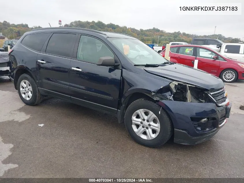 2015 Chevrolet Traverse Ls VIN: 1GNKRFKDXFJ387183 Lot: 40703041