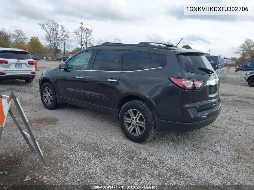 1GNKVHKDXFJ302706 2015 Chevrolet Traverse 2Lt