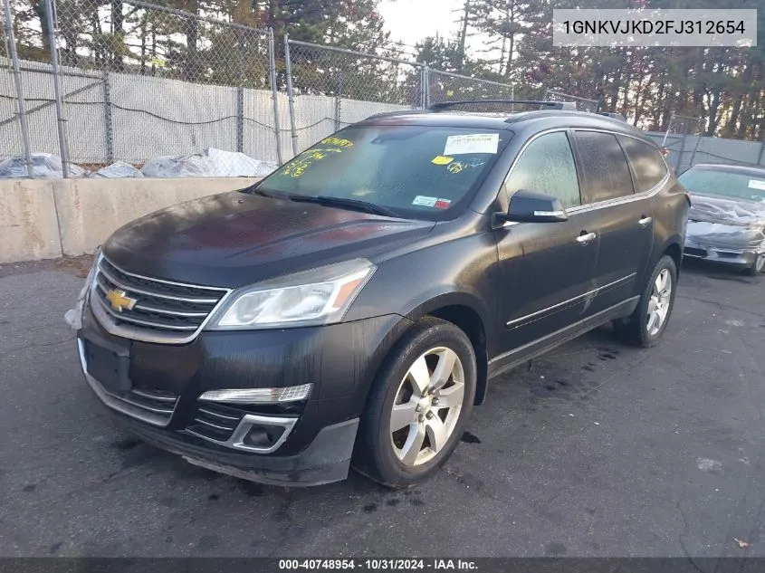 2015 Chevrolet Traverse Ltz VIN: 1GNKVJKD2FJ312654 Lot: 40748954