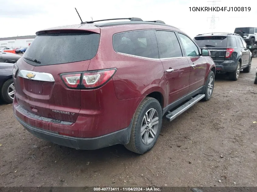 2015 Chevrolet Traverse 2Lt VIN: 1GNKRHKD4FJ100819 Lot: 40773411