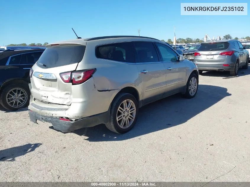 2015 Chevrolet Traverse 1Lt VIN: 1GNKRGKD6FJ235102 Lot: 40802908