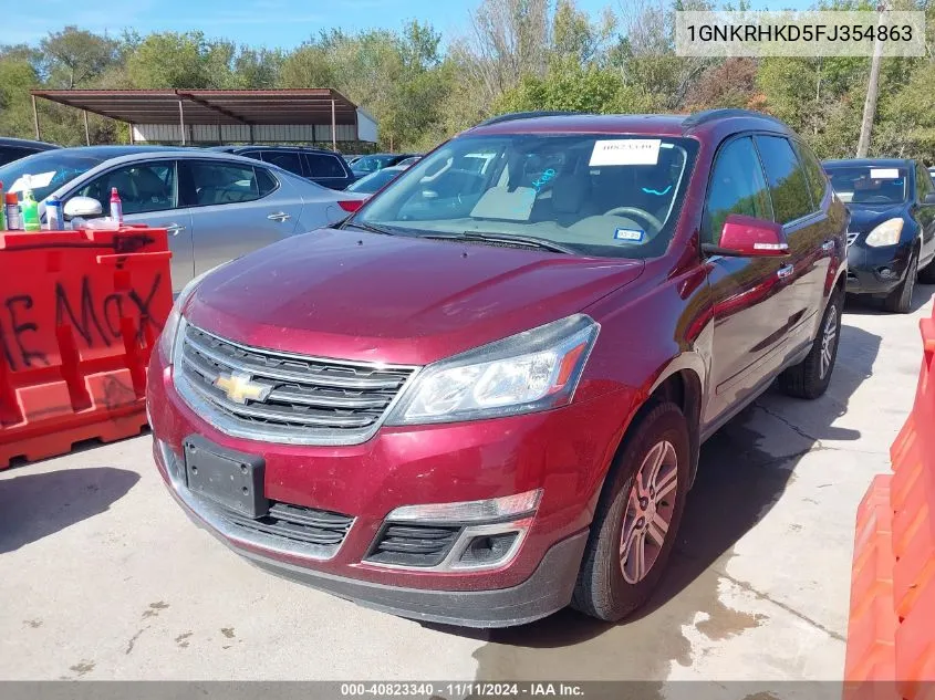 2015 Chevrolet Traverse 2Lt VIN: 1GNKRHKD5FJ354863 Lot: 40823340