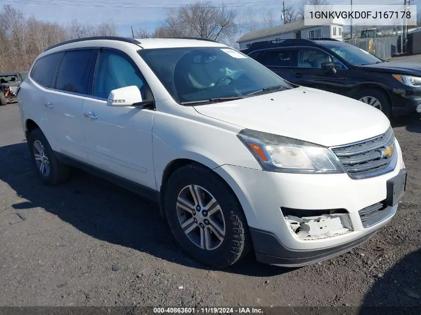 2015 Chevrolet Traverse 1Lt VIN: 1GNKVGKD0FJ167178 Lot: 40863601