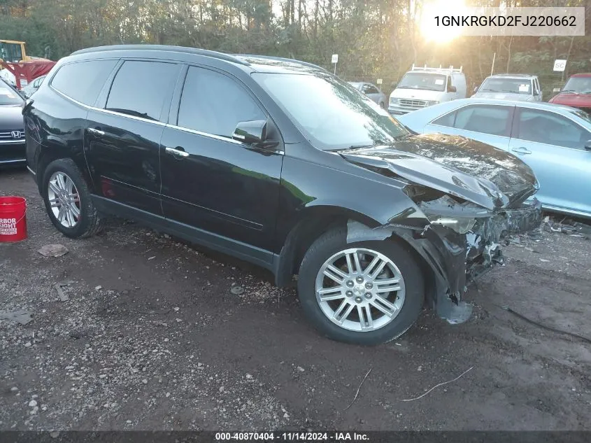 2015 Chevrolet Traverse 1Lt VIN: 1GNKRGKD2FJ220662 Lot: 40870404