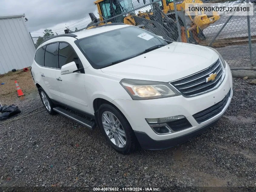 2015 Chevrolet Traverse 1Lt VIN: 1GNKRGKD2FJ278108 Lot: 40876632