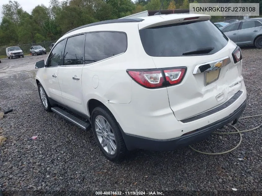 2015 Chevrolet Traverse 1Lt VIN: 1GNKRGKD2FJ278108 Lot: 40876632