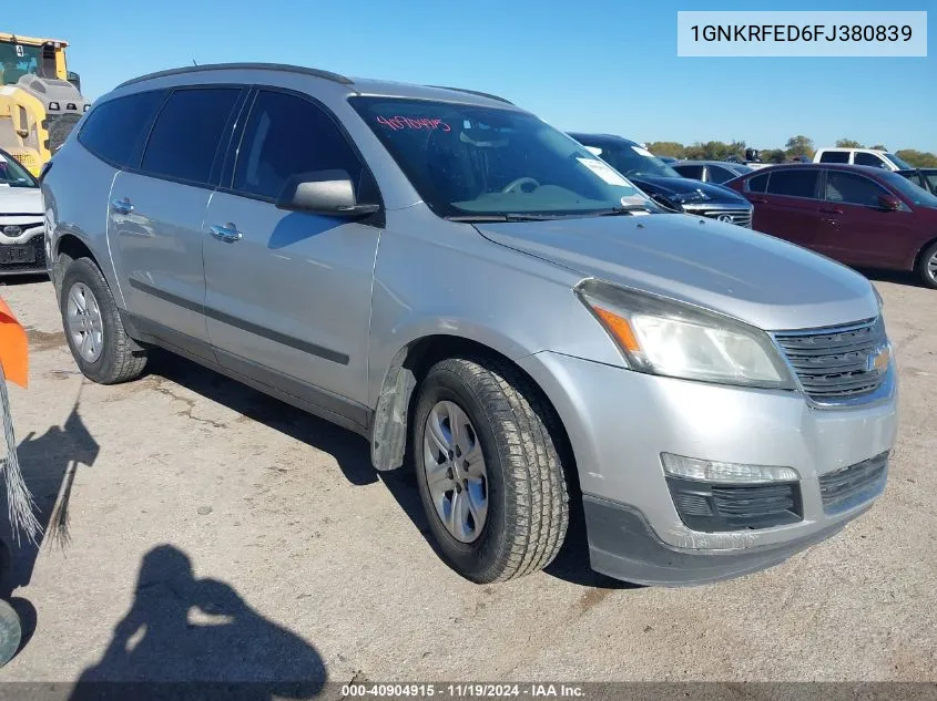 2015 Chevrolet Traverse Ls VIN: 1GNKRFED6FJ380839 Lot: 40904915