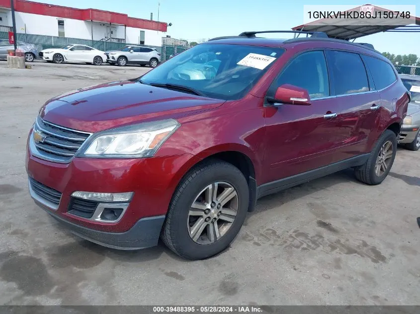 2016 Chevrolet Traverse 2Lt VIN: 1GNKVHKD8GJ150748 Lot: 39488395