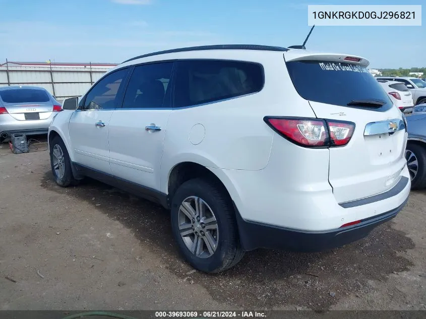 1GNKRGKD0GJ296821 2016 Chevrolet Traverse Lt