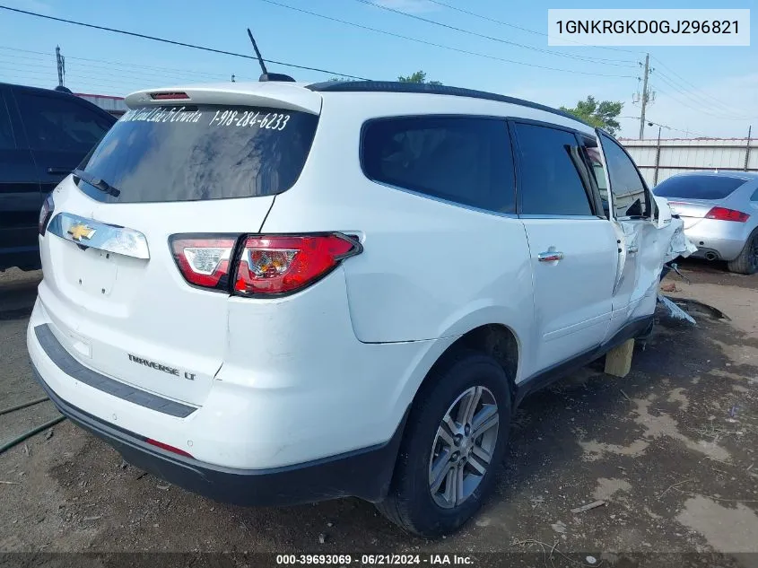 1GNKRGKD0GJ296821 2016 Chevrolet Traverse Lt