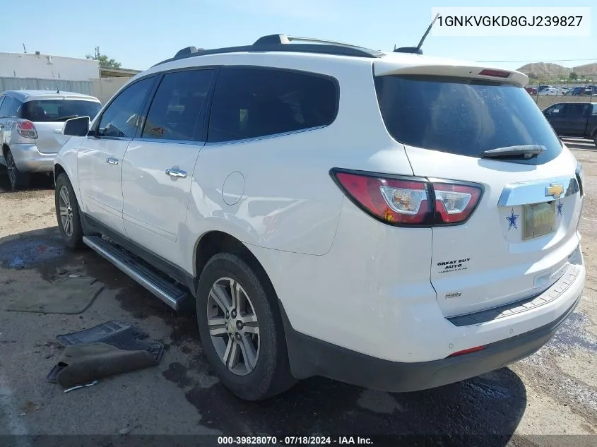 1GNKVGKD8GJ239827 2016 Chevrolet Traverse 1Lt