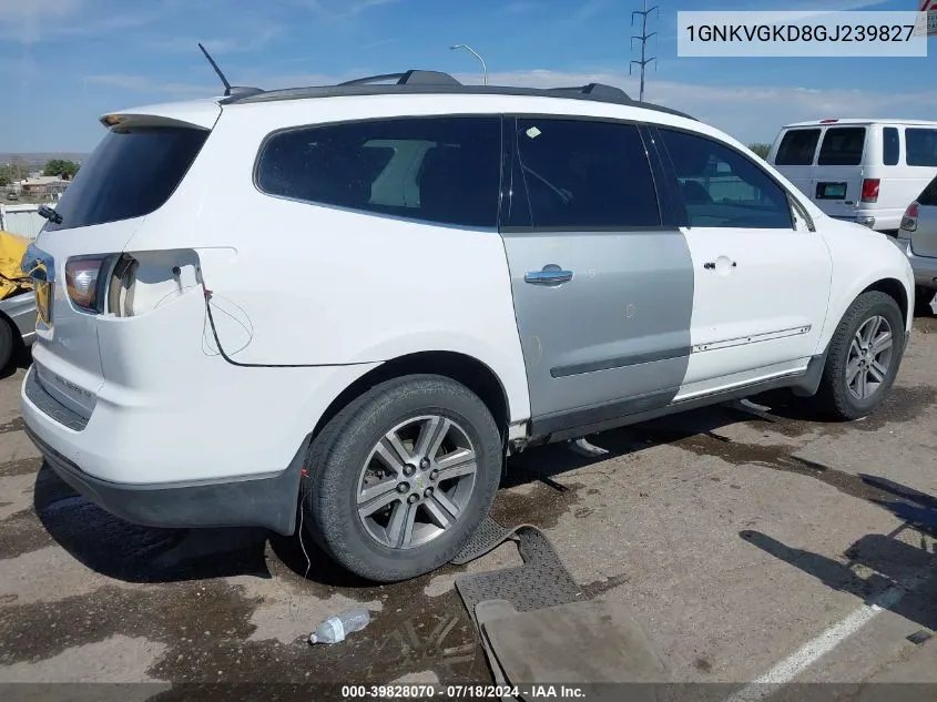 2016 Chevrolet Traverse 1Lt VIN: 1GNKVGKD8GJ239827 Lot: 39828070